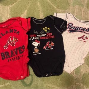 Bundle of 3 Atlanta Braves Bodysuits